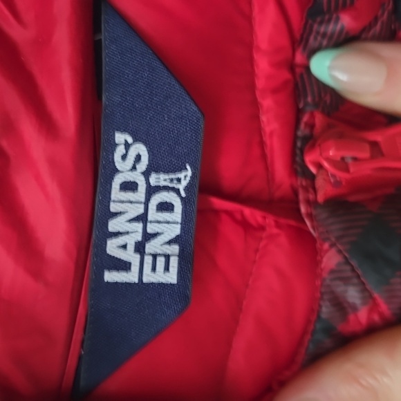 Lands’ End Buffalo Check Plaid Down Jacket  packable lightweight puffer 3x plus - Picture 6 of 10